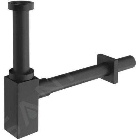 Sapho Siphons - Siphon de lavabo, 1 1/4, sortie d'évacuation 32 mm, anguleux, noir mat SI415