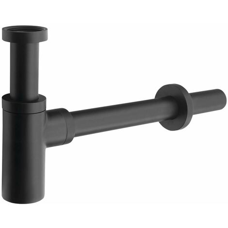 Sapho Siphons - Siphon de lavabo, 1 1/4, sortie d'évacuation 32 mm, rond, noir mat SI515