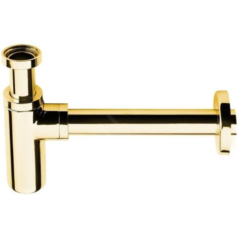 Sapho Siphons - Siphon de lavabo, 1 1/4, sortie d'évacuation 32 mm, rond, or SI517