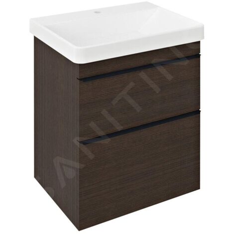 Sapho Sitia - Meuble lavabo 70x56x44 cm, 2 tiroirs, pin rustique SI060-1616