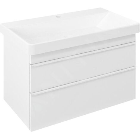 Sapho Sitia - Meuble-lavabo, 76x50x44 cm, 2 tiroirs, blanc mat SI080-3131