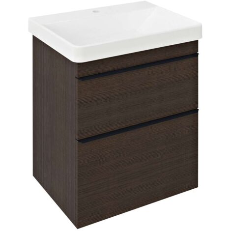 Sapho Sitia - Mueble lavabo 70x56x44 cm, 2 cajones, pino rústico SI060-1616