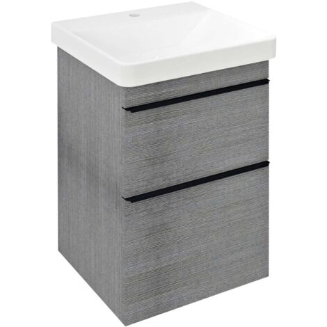 Sapho Sitia - Waschtischunterschrank 70x46x44 cm, 2 Schubladen, Silbereiche SI050-1111