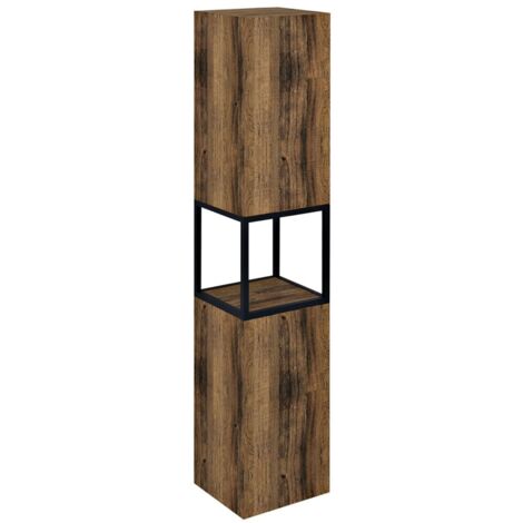 Sapho Skara - Mobile alto, 35x171x32 cm, 2 ante, S/D, nero opaco/rovere Collingwood CG010-1919