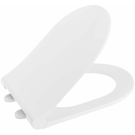 Sapho Slim - Abattant de toilette Soft Close, blanc/chrome 100787