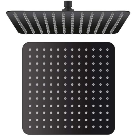 Sapho Slim - Rociador de ducha 30x30 cm, negro/acero inoxidable SL101