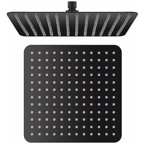 Sapho Slim - Soffione doccia, 30x30 cm, nero/acciaio inox SL101