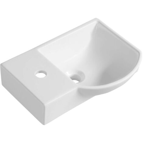 Sapho Small - Handwaschbecken Litos, 45x32 cm, Hahnloch links, mit Überlauf, weiß 4779