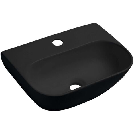 Sapho Small - Handwaschbecken NERISSA 42x29 cm, ohne Überlauf, mit Hahnloch, schwarz matt AR265B