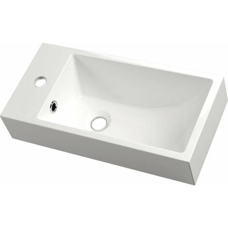 Sapho Small - Lavabo Ariana 50x10x25 cm, robinet à gauche, blanc SM012
