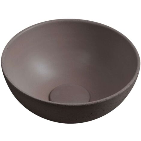 Sapho Small - Lavabo da appoggio, diametro 26 cm, senza troppopieno, marrone scuro MR26015