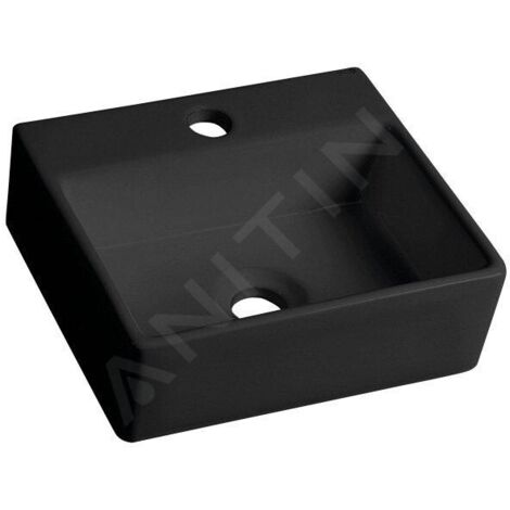 Sapho Small - Lavabo GIULIA 335x290 mm, sans trop-plein, trou pour mitigeur, noir mat BH7002B