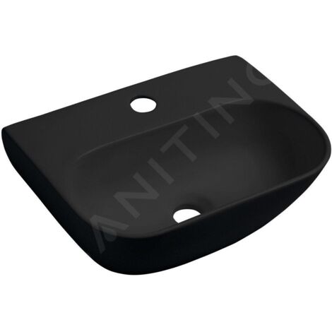 Sapho Small - Lavabo NERISSA 420x290 mm, sans trop-plein, trou pour robinet, noir mat AR265B
