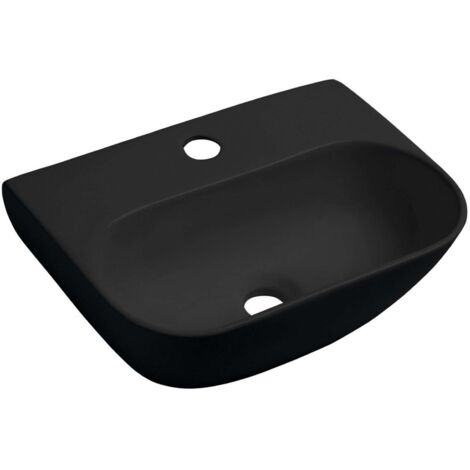 Sapho Small - Lavabo NERISSA 42x29 cm, sin rebosadero, agujero para grifo, negro mate AR265B