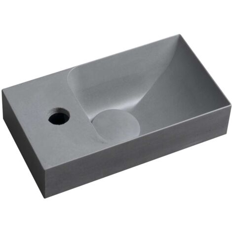 Sapho Small - Lavamani, 31x17 cm, senza troppopieno, foro per rubinetto a sinistra, grigio PK30017