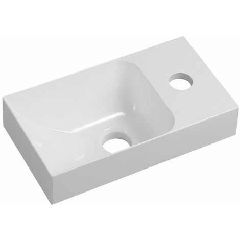 Sapho Small - Lavamani Piccolino, 31x17 cm, senza troppopieno, con foro per miscelatore a destra, bianco PK305