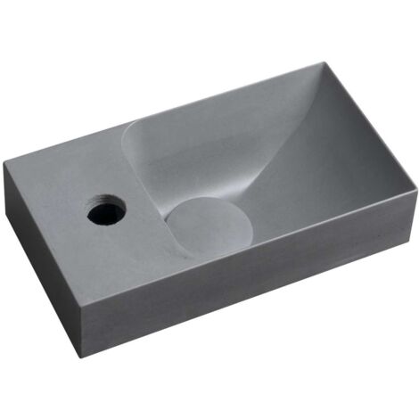 Sapho Small - Lavamanos 31x17 cm, sin rebosadero, orificio para grifo a la izquierda, gris PK30017