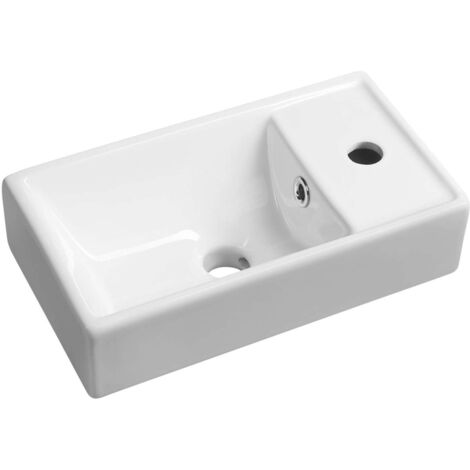 Sapho Small - Lavamanos Minos 400x220 cm, con rebosadero, orificio para grifo a la derecha, blanco 4059