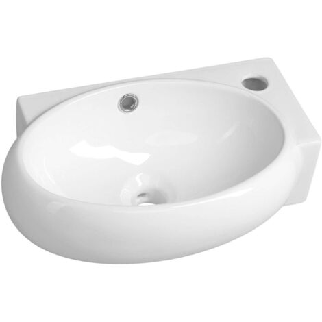 Sapho Small - Lave-main Ribera 43x29 cm, avec trop-plein, trou pour robinet à droite, blanc AR497