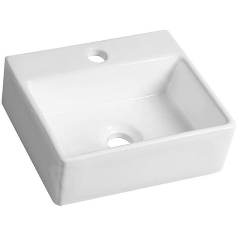 Sapho Small - Lave-mains GIULIA, 335x290 mm, avec un trou pour robinet, blanc BH7002