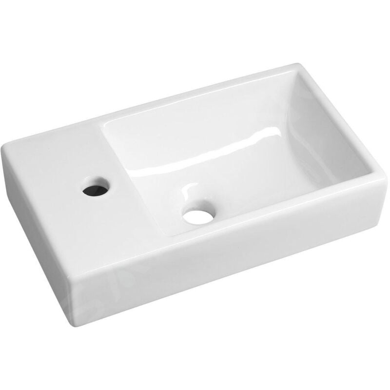 Sapho - Small - Lave-mains Minos 450x260 cm, sans trop-plein, trou pour robinetterie à gauche, blanc 4757