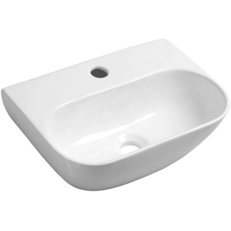 Sapho Small - Lave-mains Nerissa, 415x285 mm, avec un trou pour robinet, blanc AR265