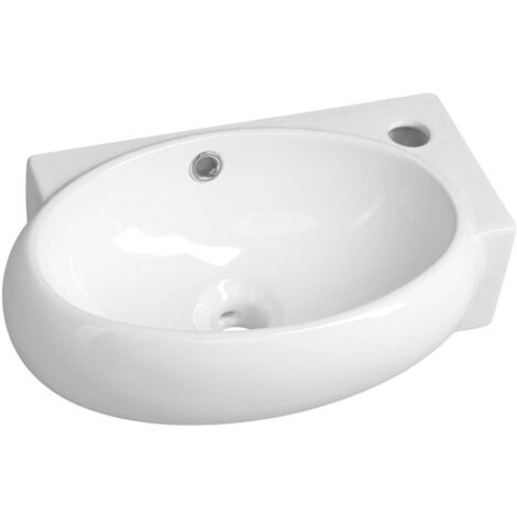 Sapho Small - Waschtisch Ribera 43x29 cm, mit Überlauf, Hahnloch rechts, weiß AR497