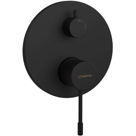 Sapho Solaris - Miscelatore da incasso, per 2 utenze, con corpo, nero opaco WD042B