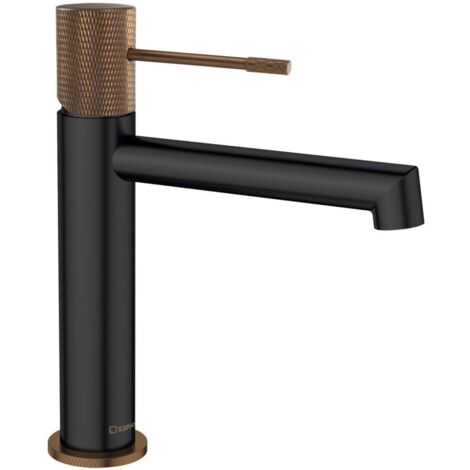 Sapho Solaris - Miscelatore da lavabo, nero opaco/rame WD002PG