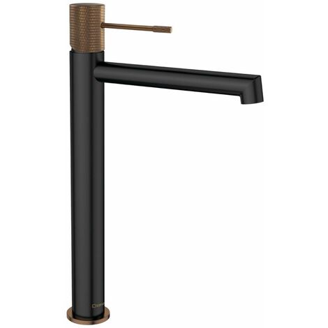 Sapho Solaris - Miscelatore da lavabo, nero opaco/rame WD006PG