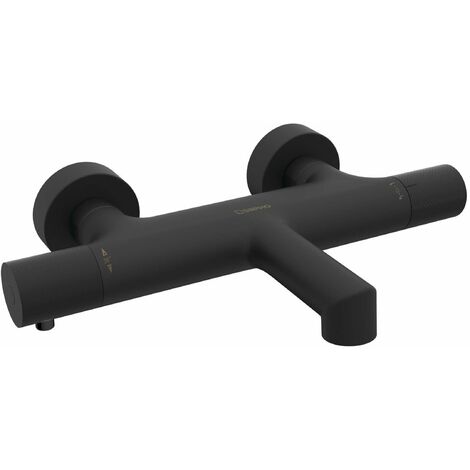 Sapho Solaris - Miscelatore termostatico per vasca da bagno, nero opaco WD010B