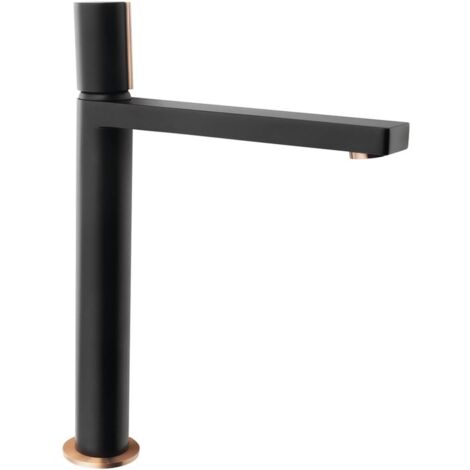 Sapho Soliter - Miscelatore per bacinella da lavabo Kaisa, nero/oro rosa ZT091