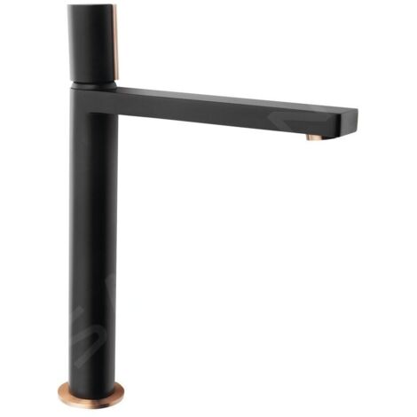 Sapho Soliter - Robinetterie Kaisa pour lavabo, noir/or rose ZT091