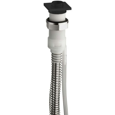 Sapho Soportes para duchas de bañera - Ojal de ducha para borde de bañera con flexo incluido, negro mate PD46813