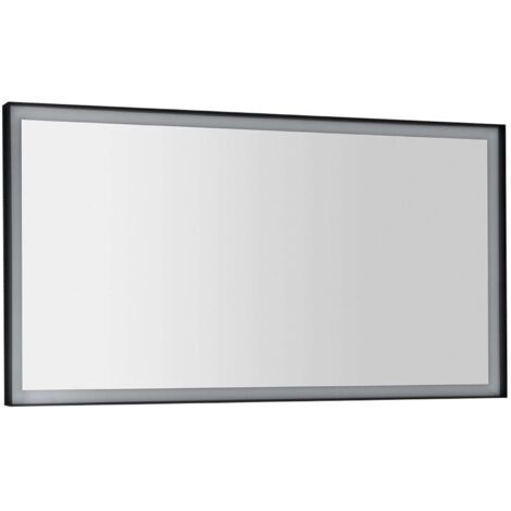 Sapho Sort LED - Mirroir avec éclairage LED, 1200x700 mm, noir mat ST120