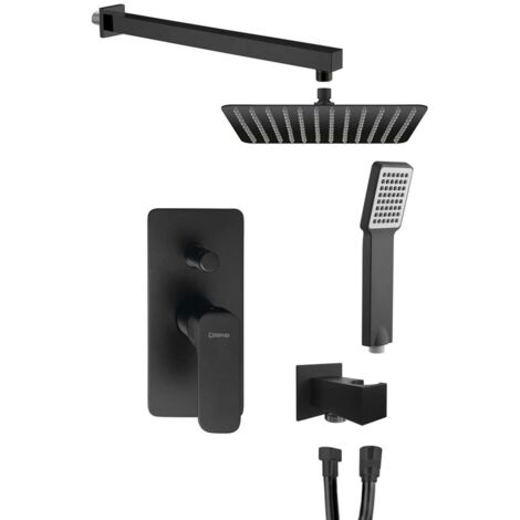 Sapho Spy - Brauseset mit Unterputzarmatur, mit Einbaukörper, 30x30 cm, schwarz matt PY42/15-01