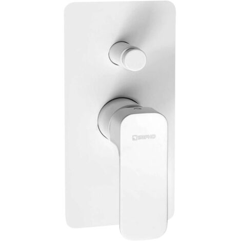 Sapho Spy - Grifo empotrado de ducha, con cuerpo de montaje, 2 salidas, blanco mate PY42/14