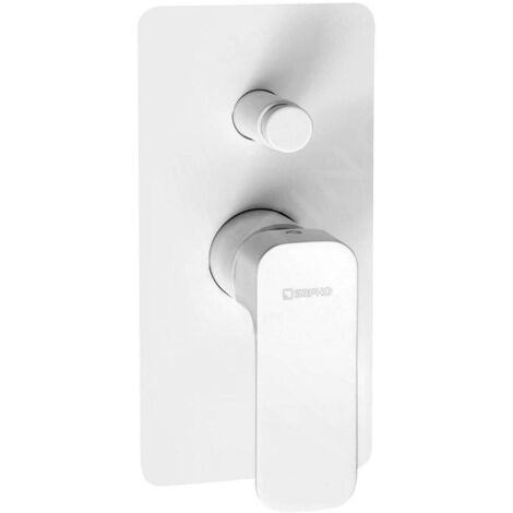 Sapho Spy - Mitigeur encastré de douche avec corps d'encastrement, 2 sorties, blanc mat PY42/14