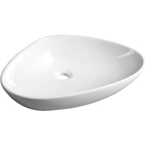 Sapho Teruel - Lavabo da appoggio 600x400 mm, senza troppopieno, bianco BH7007