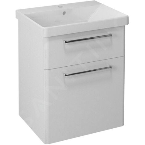 Sapho Theia - Meuble lavabo 56x70x44 cm, 2 tiroirs, blanc TH060-3030