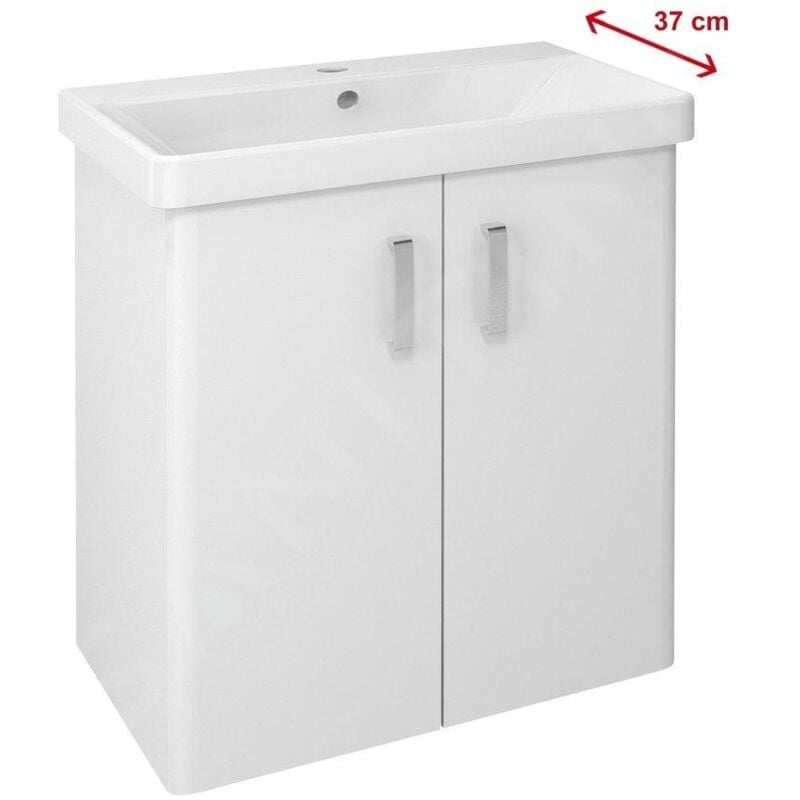 Sapho - Theia - Meuble lavabo 660x700x350 mm, 2 portes, blanc TH072-3030