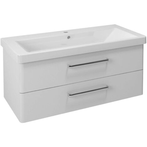 Sapho Theia - Mueble para lavabo 101x43x44 cm, 2 cajones, blanco TH105-3030