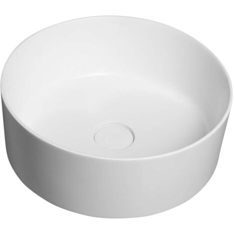Sapho Thin - Lavabo sobre encimera, diámetro 38 cm, sin rebosadero, blanco mate WN548