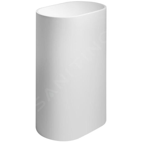 Sapho Treva - Lavabo à poser 57x36x85 cm, sans trop-plein, sans trou pour robinet, blanc mat TR565
