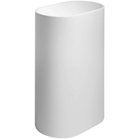 Sapho Treva - Lavabo independiente 57x36x85 cm, sin rebosadero, sin agujero para grifo, blanco mate TR565