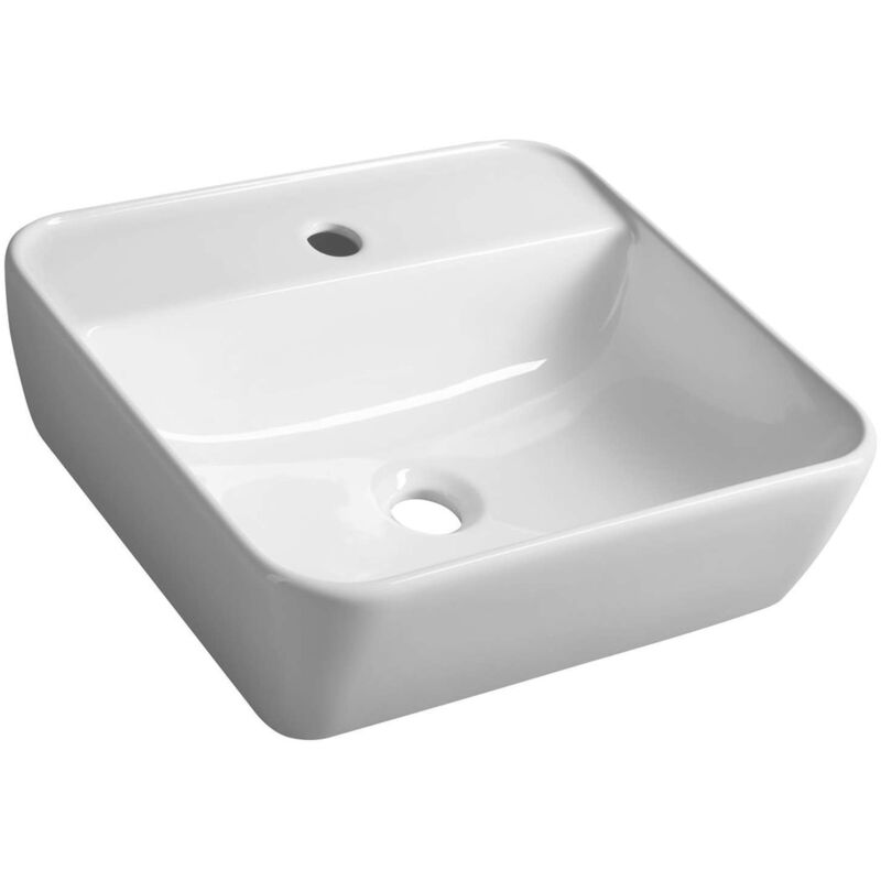 Sapho - Tuje - Lavabo à poser 46x42 mm, sans trop-plein, trou pour robinet, blanc TU0217