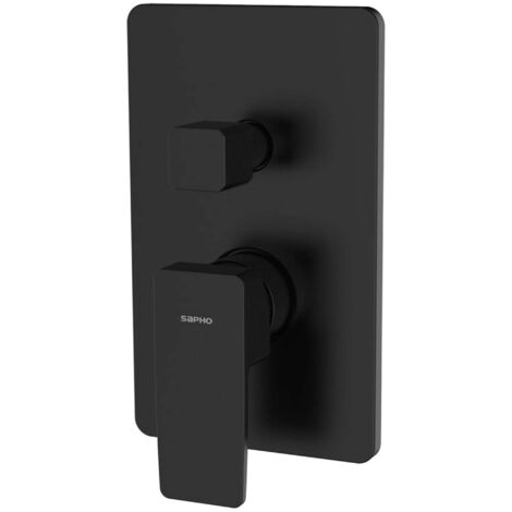 Sapho Tursi - Grifo empotrado para 2 dispositivos, con cuerpo de montaje, negro mate TI043B