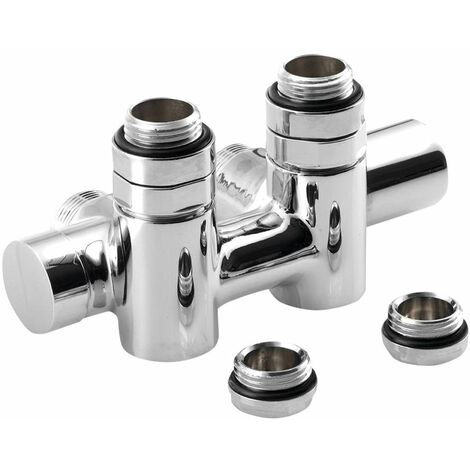 Sapho Twin Combi - Set di valvole di connessione per attacco centrale, dx, passo 50 mm, cromo CP461S
