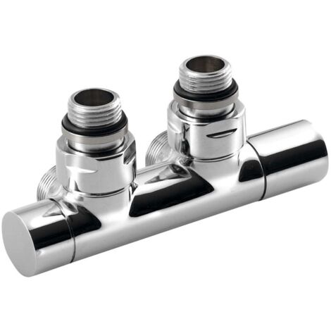 Sapho Twin - Kit de conexión de válvulas para conexión central, paso 50 mm, cromo CP401S