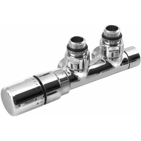 Sapho Twin - Thermostat-Ventilanschlussset, Mittelanschluss, links, Abstand 50 mm, Chrom CP3012S